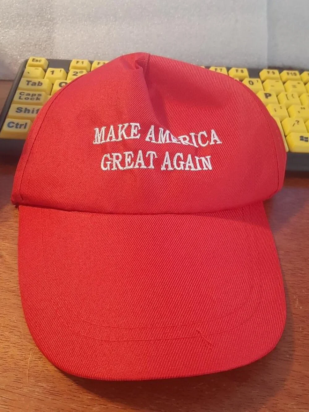 NEW BAG ! Make America Great Again Red Hat & Oh My Gosh Short Wig Blonde Set